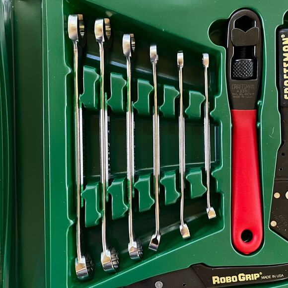 NEW Craftsman Vintage 9 pc Set Robo Grip Professional Tool Set Made USA 45444 - Picture 9 of 13